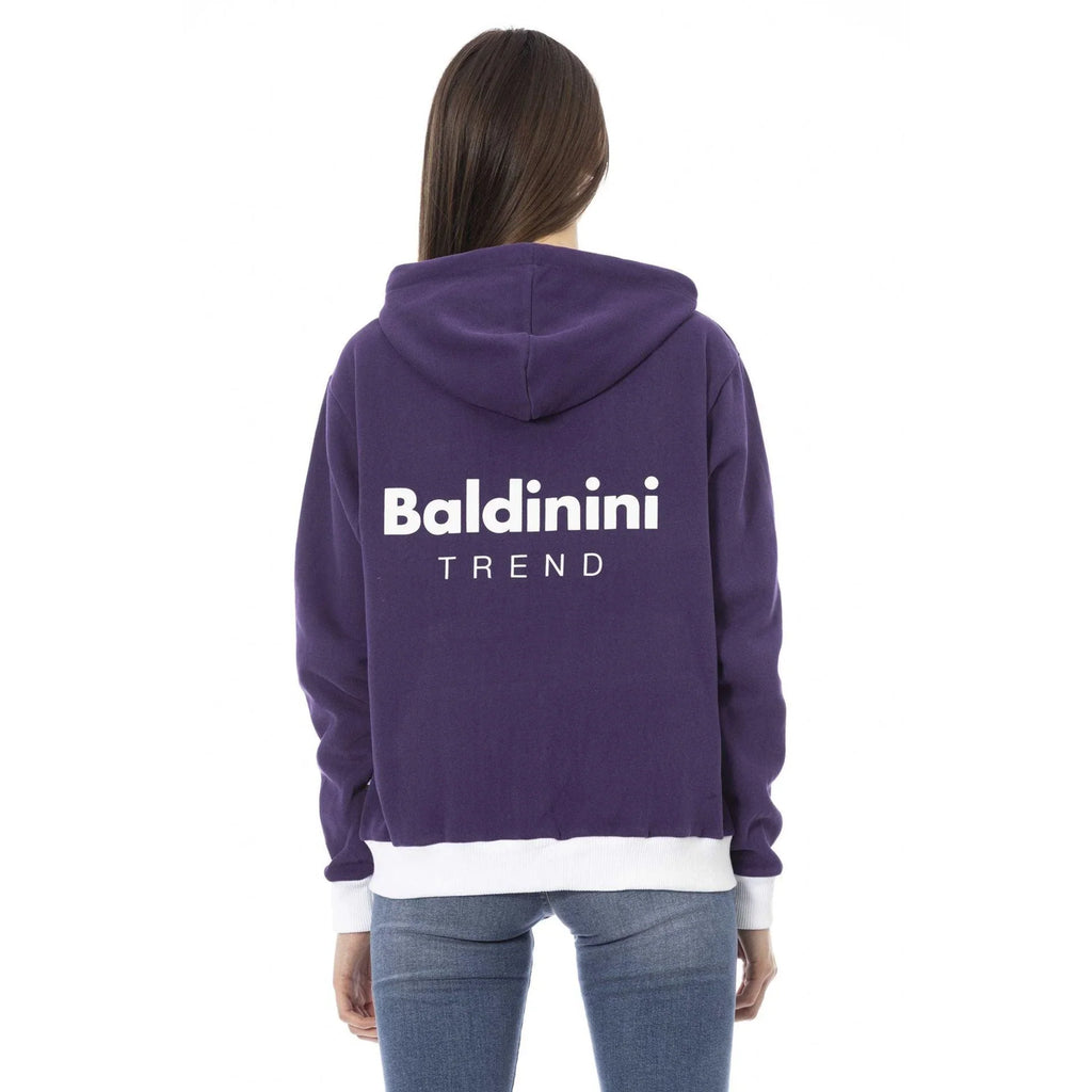 Women's hoodie Baldinini Trend Full-Zip Logo Cotton Violet – view 3