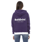 Women's hoodie Baldinini Trend Full-Zip Logo Cotton Violet – view 3