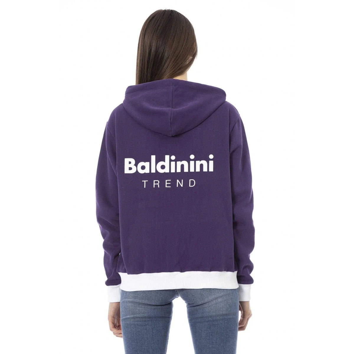 Women's hoodie Baldinini Trend Full-Zip Logo Cotton Violet – view 3