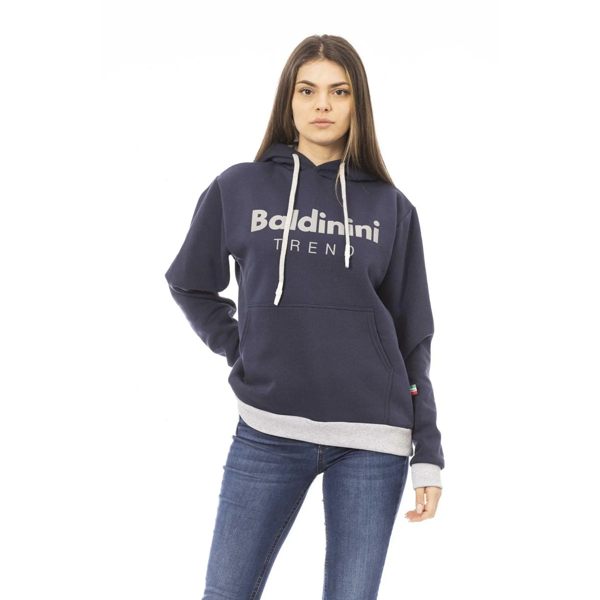 Women's Hoodie Baldinini Trend Logo Kangaroo Pocket Navy – Hoodie | GUOCALI