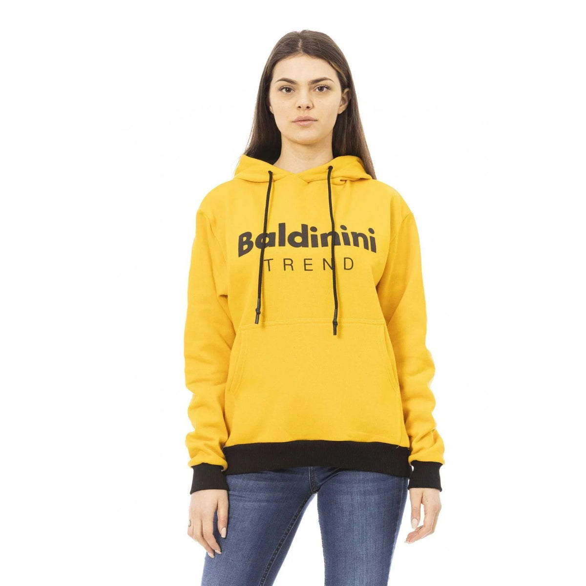 Women's Hoodie Baldinini Trend Logo Kangaroo Pocket Yellow – Hoodie | GUOCALI