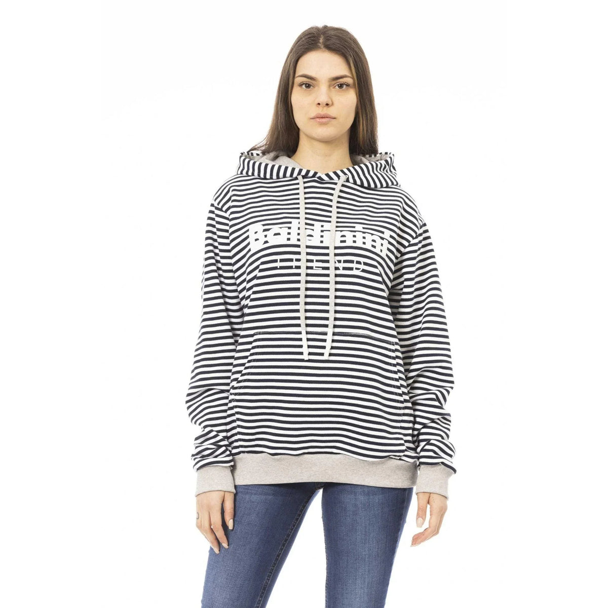 Women's Hoodie Baldinini Trend Striped Logo Black White – Hoodie | GUOCALI
