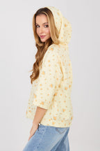 Women's Hoodie Floral Print Three-Quarter Sleeve – Hoodie | GUOCALI – view 2