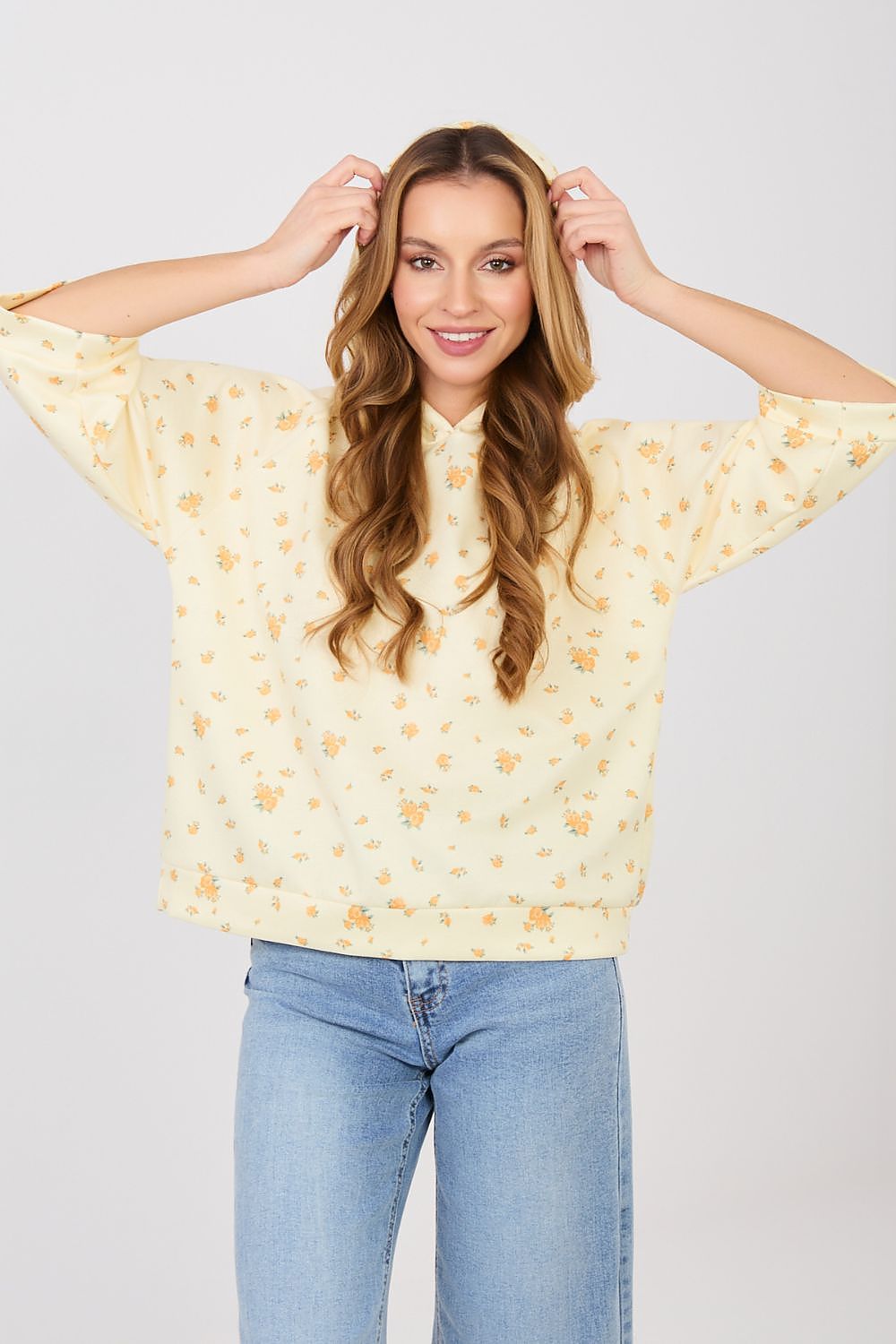 Women's hoodie yellow spring casual view