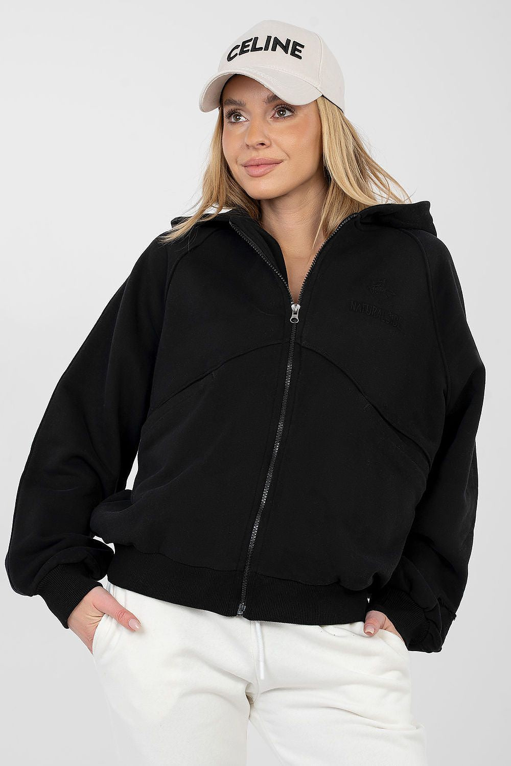 Women's Hoodie Full-Zip Chest Embroidery Cotton Blend – Hoodie | GUOCALI – view 5