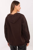 Women's hoodie brown loose fit casual look