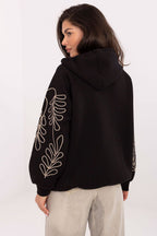 Women's Hoodie Full-Zip Embroidered Sleeves Cotton Blend – Hoodie | GUOCALI – view 3