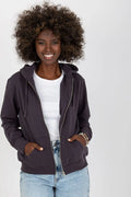Women's hoodie Full Zip Regular Fit Split Pockets Cotton Blend – main view