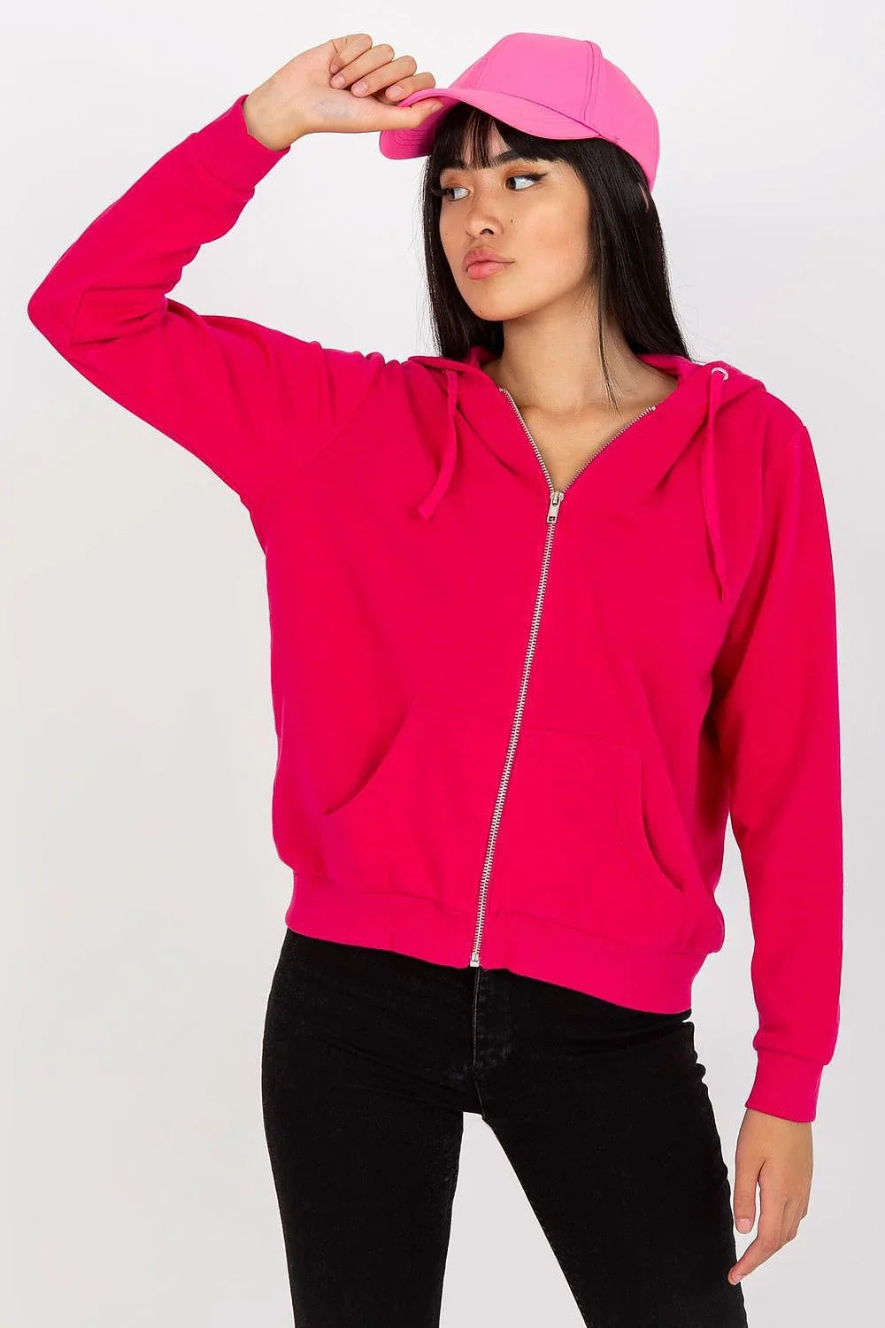 Women's Hoodie Full Zip Regular Fit Split Pockets Cotton Blend – Hoodie | GUOCALI – view 10