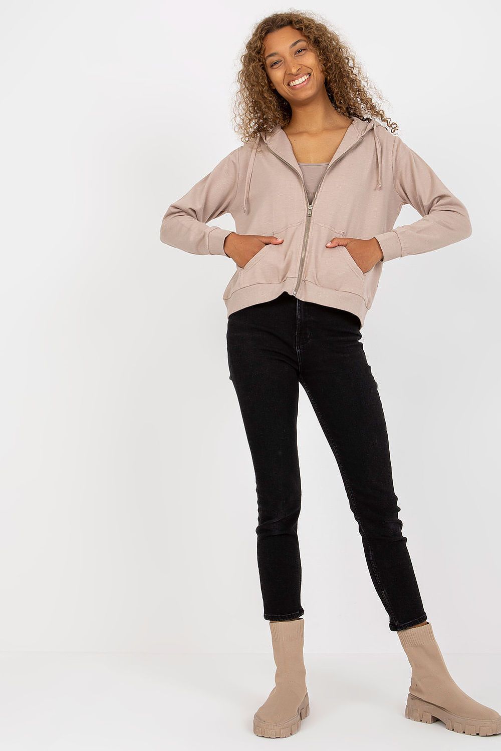 Women's Hoodie Full Zip Regular Fit Split Pockets Cotton Blend – Hoodie | GUOCALI – view 19