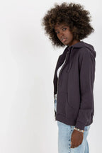 Women's hoodie Full Zip Regular Fit Split Pockets Cotton Blend – view 2