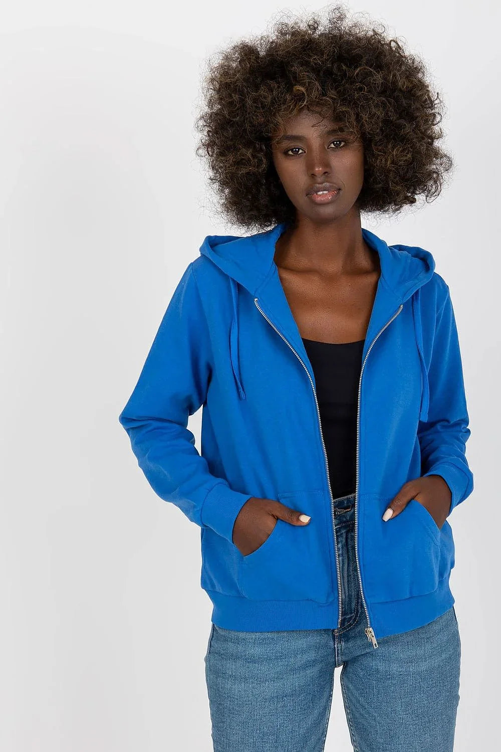 Women's Hoodie Full Zip Regular Fit Split Pockets Cotton Blend – Hoodie | GUOCALI – view 4
