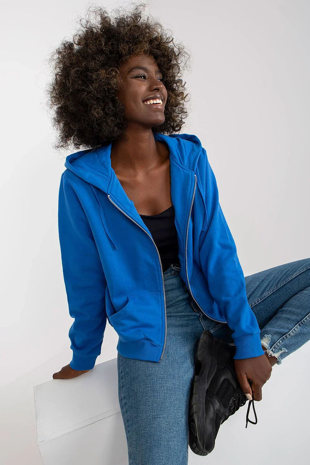 Women's Hoodie Full Zip Regular Fit Split Pockets Cotton Blend – Hoodie | GUOCALI – view 5