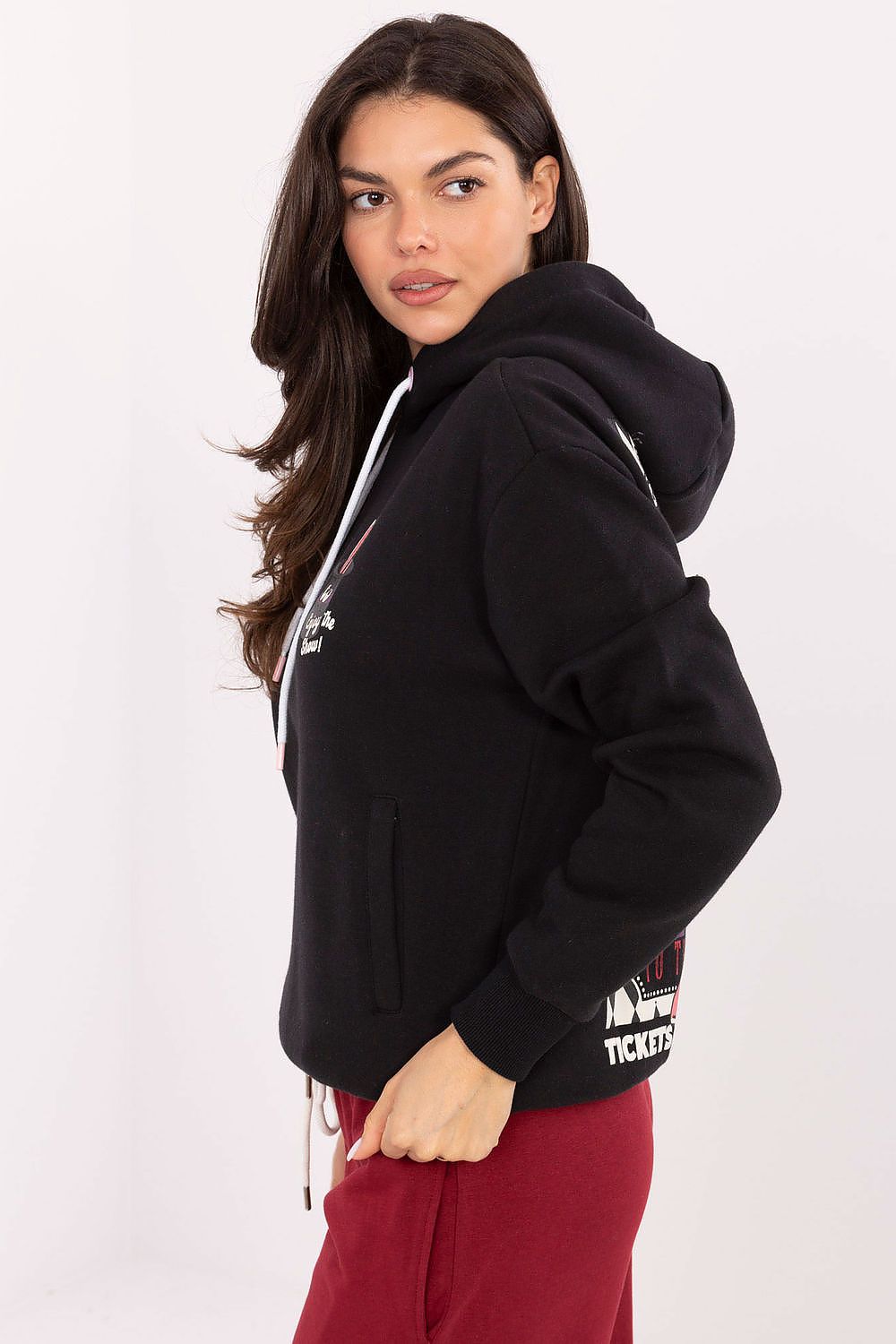 Women's hoodie grey large back graphic view