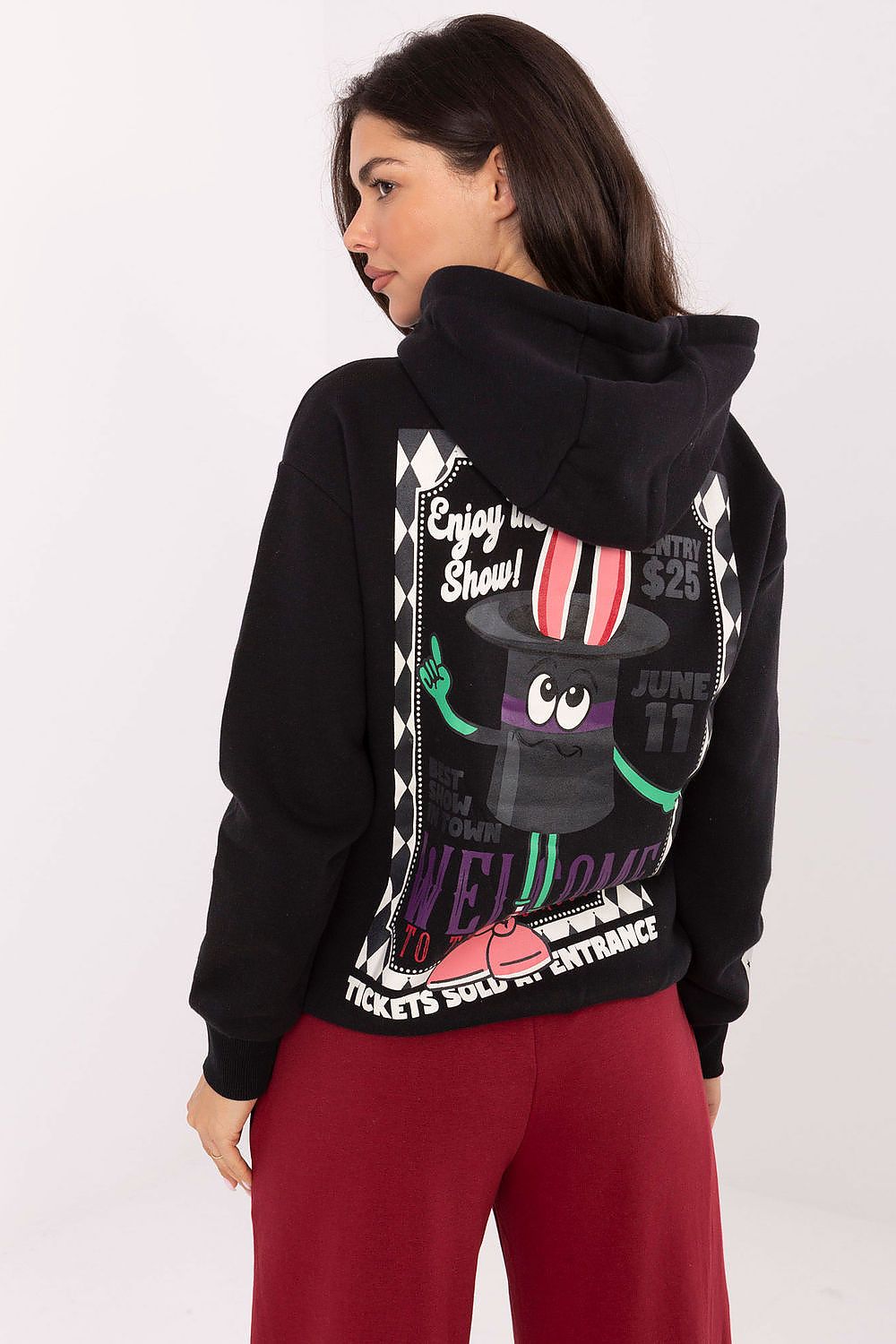 Women's hoodie grey drawstring hood casual look
