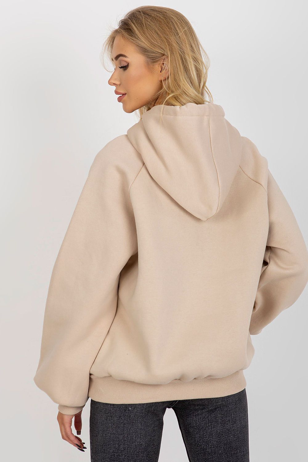 Women's Hoodie Graphic Print Kangaroo Pocket Beige – Hoodie | GUOCALI – view 3