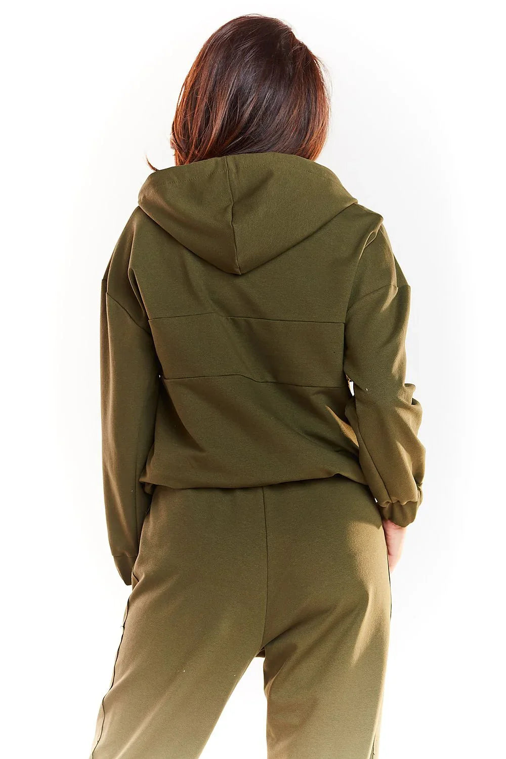 Women's Hoodie Half Zip Kangaroo Pocket Regular Fit Waist Length – Hoodie | GUOCALI – view 3