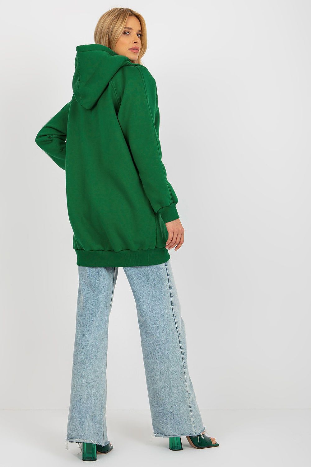 Women's hoodie green casual look