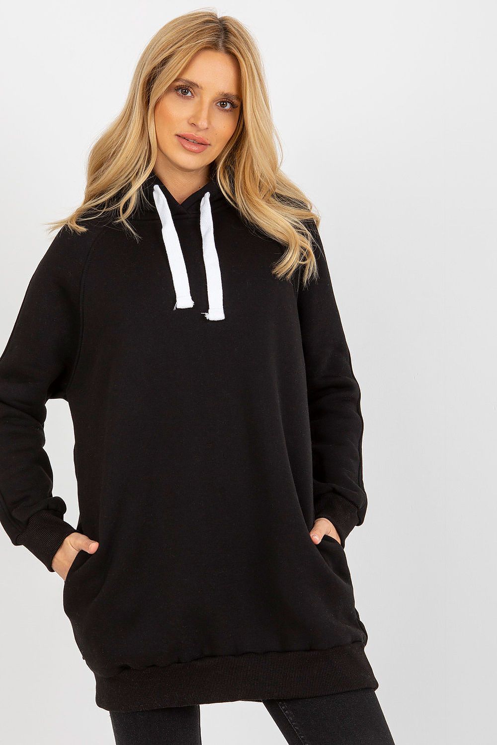 Women's Hoodie Longline Drawstring Hood Side Pockets – Hoodie | GUOCALI – view 10