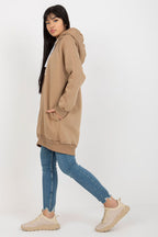 Women's Hoodie Longline Drawstring Hood Side Pockets – Hoodie | GUOCALI – view 12
