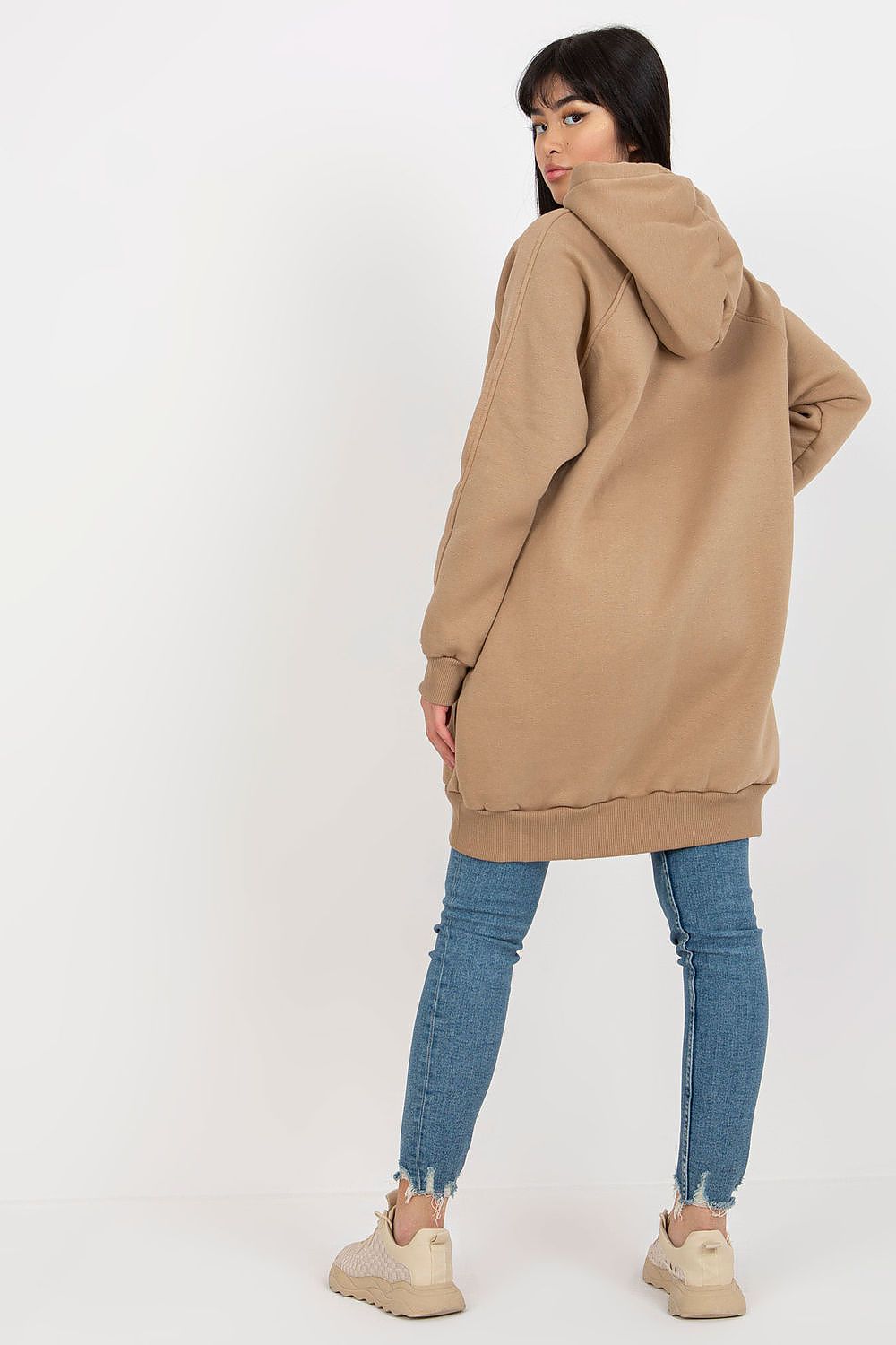 Women's Hoodie Longline Drawstring Hood Side Pockets – Hoodie | GUOCALI – view 13