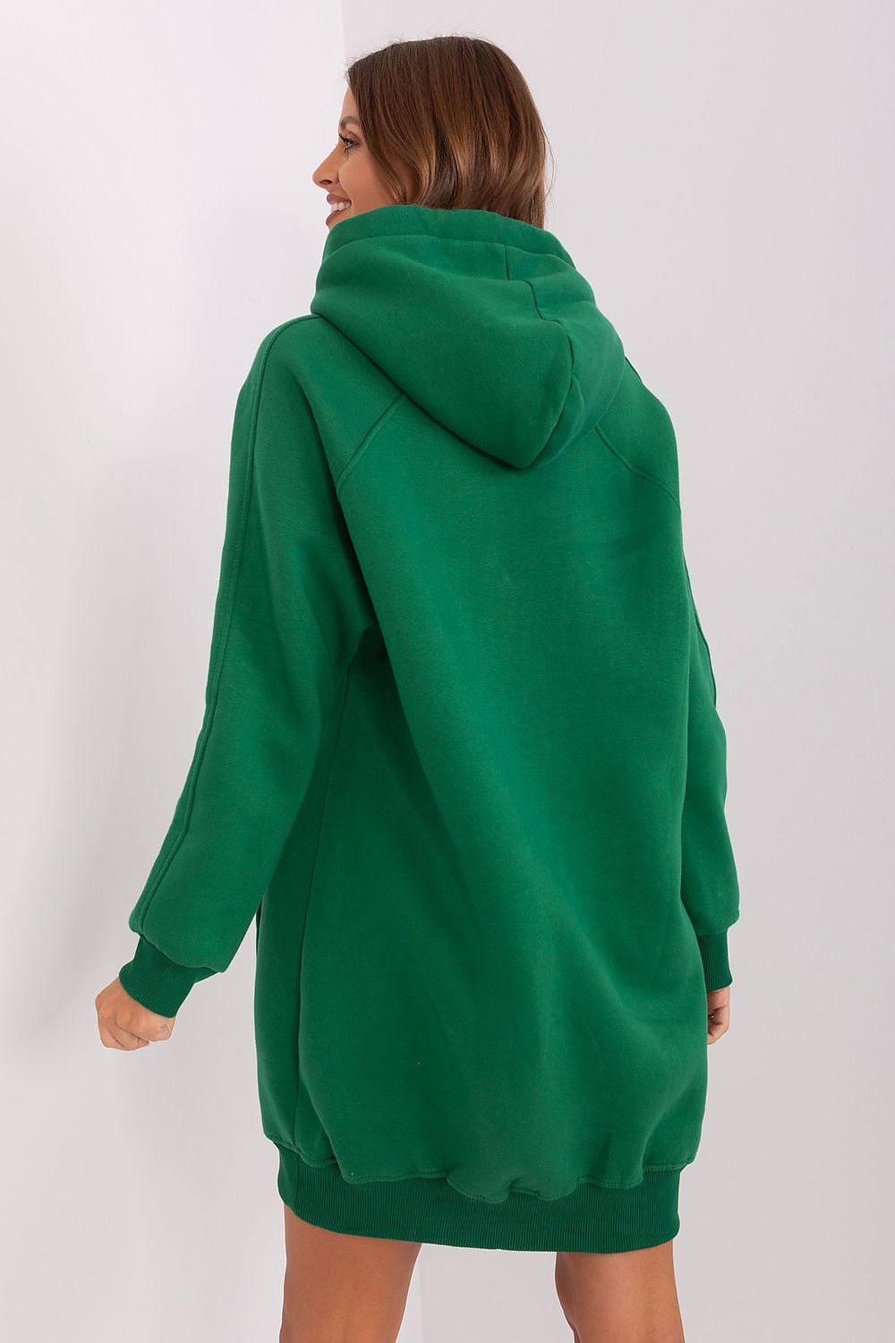 Women's hoodie green loose fit casual look