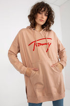 Women's Hoodie Longline Side Slits Kangaroo Pocket – Hoodie | GUOCALI – view 10