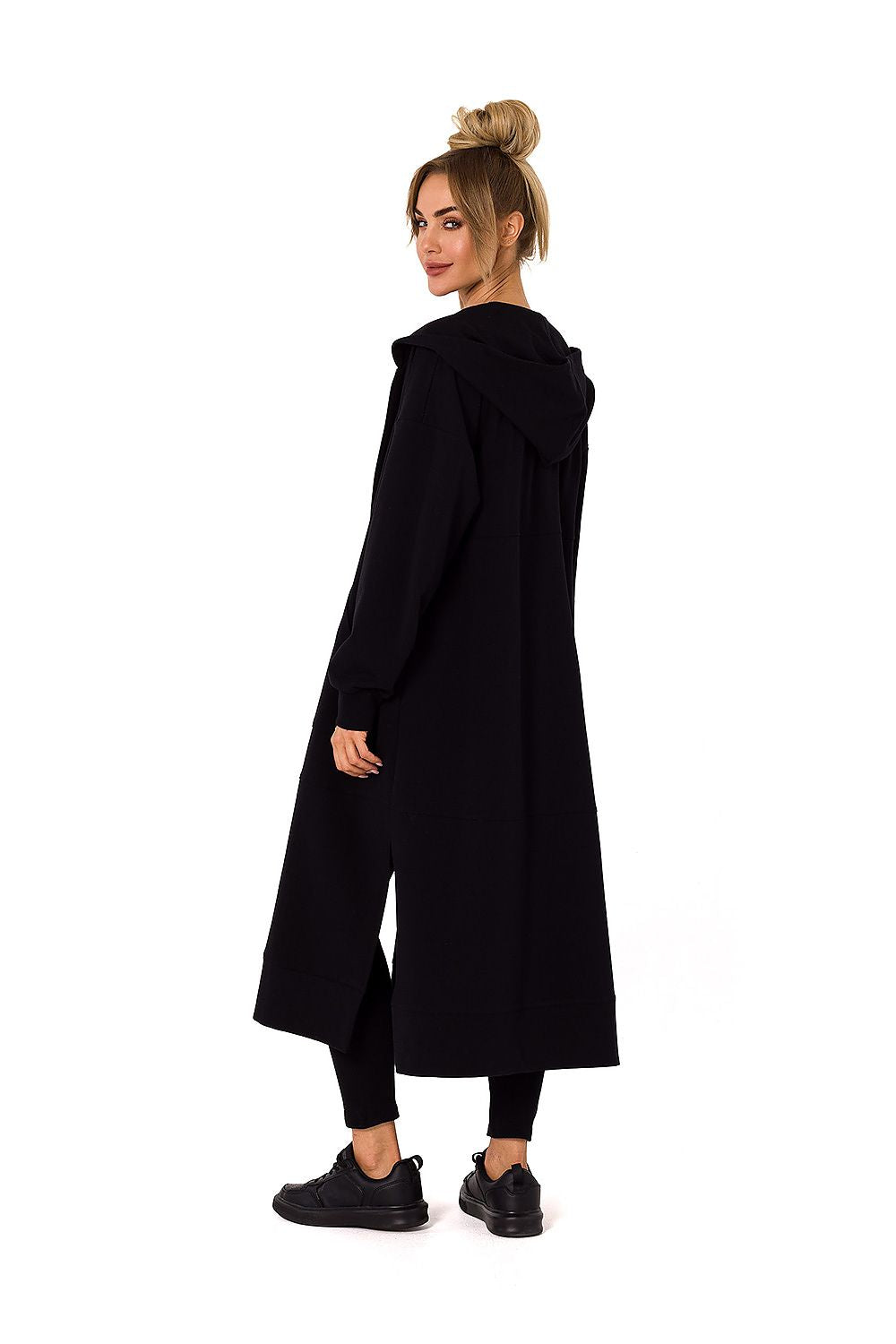 Women's hoodie black hooded casual view