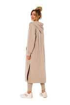 Women's Hoodie Longline Zip-Up Stretch Cotton – Hoodie | GUOCALI – view 4