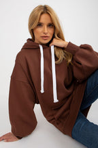 Women's Hoodie Oversized Kangaroo Pocket Brown – Hoodie | GUOCALI