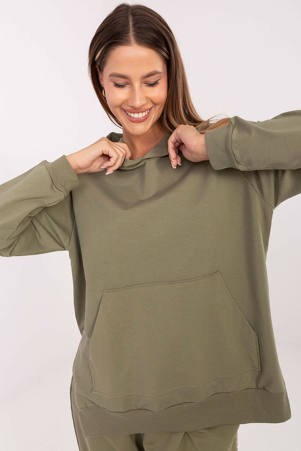 Women's Hoodie Oversized Kangaroo Pocket Side Slits – Hoodie | GUOCALI