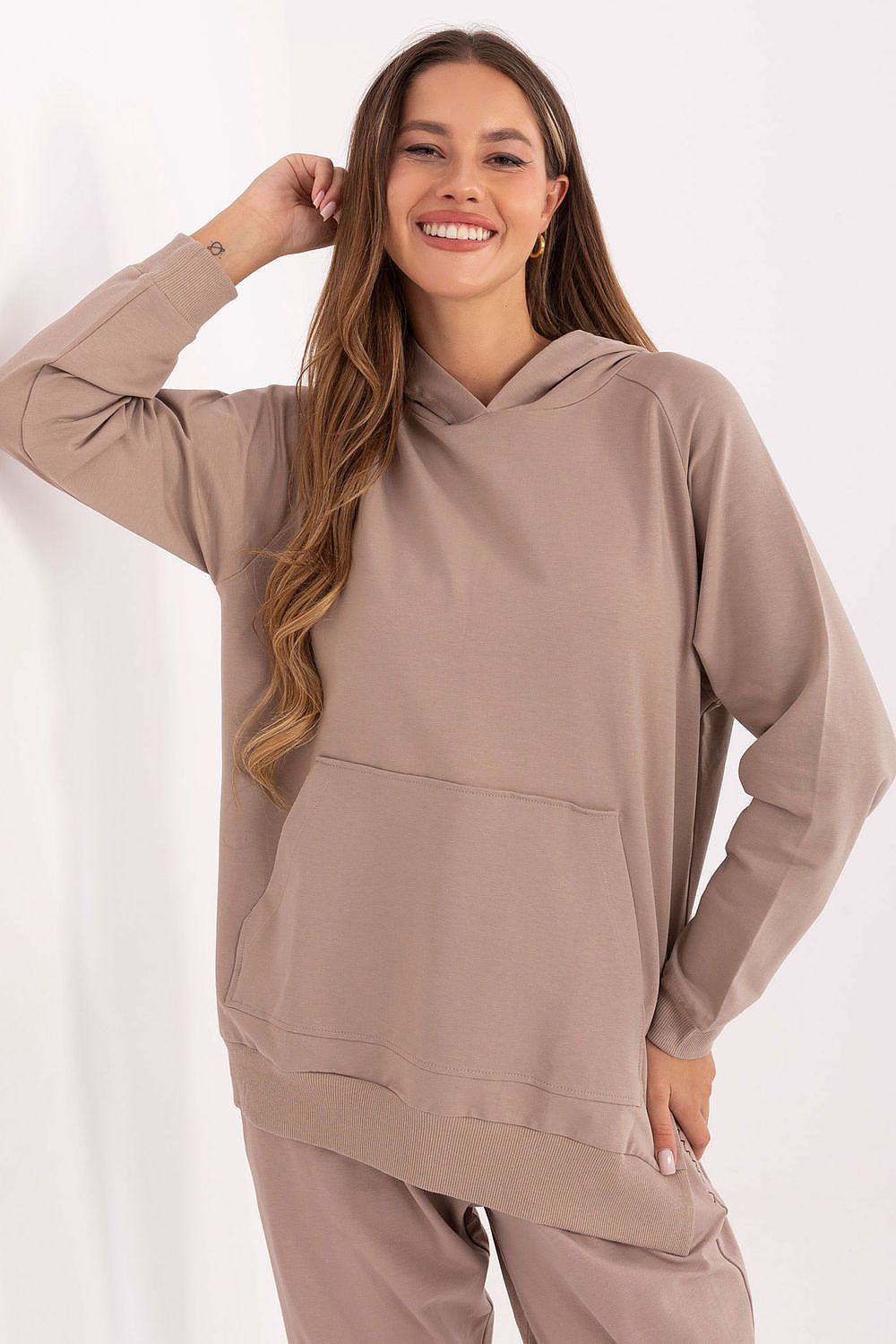 Women's Hoodie Oversized Kangaroo Pocket Side Slits – Hoodie | GUOCALI – view 5