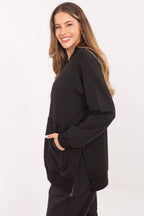Women's Hoodie Oversized Kangaroo Pocket Side Slits – Hoodie | GUOCALI – view 9