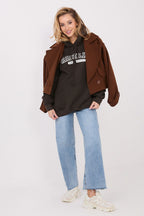 Women's Hoodie Oversized Letter Print Kangaroo Pocket Cotton – Hoodie | GUOCALI – view 5