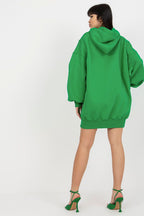 Women's hoodie green oversized longline casual view