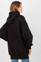 Women's hoodie black oversized longline casual view