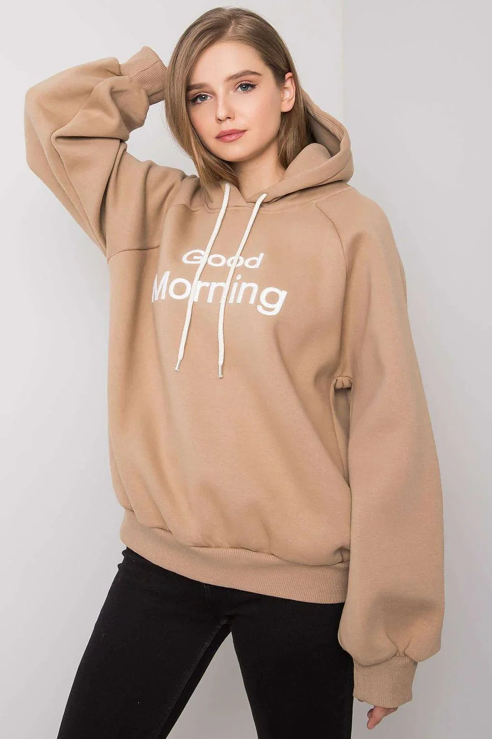 Women's Hoodie Oversized Raglan Sleeve Logo Pullover – Hoodie | GUOCALI – view 16