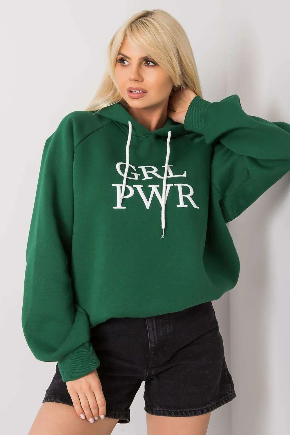 Women's Hoodie Oversized Raglan Sleeve Logo Pullover – Hoodie | GUOCALI – view 5