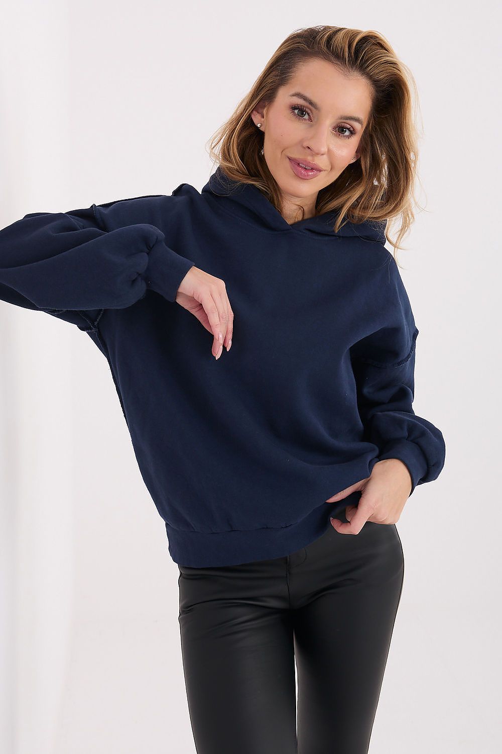 Women's Hoodie Pullover Exposed Seams Cotton Blend – Hoodie | GUOCALI