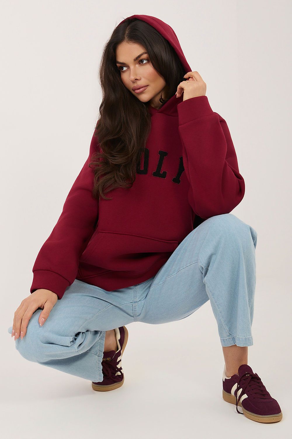 Women's Hoodie Raglan Sleeve Logo Stretch Cotton – Hoodie | GUOCALI – view 6