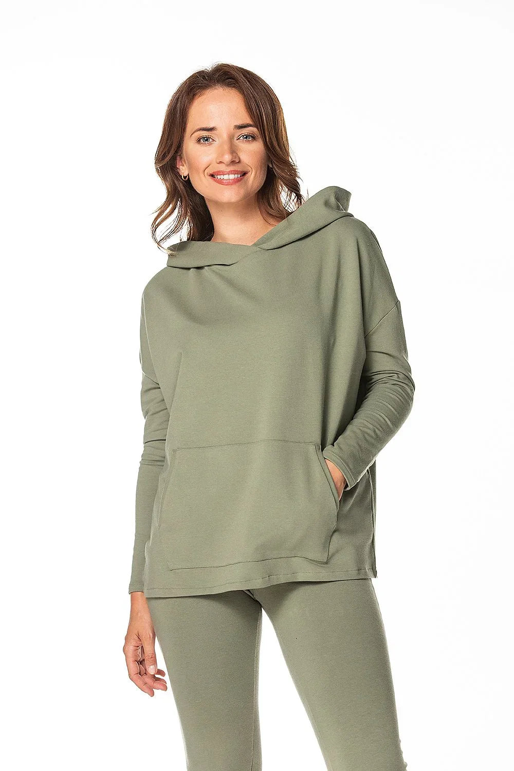 Women's Hoodie Relaxed Fit Pullover Kangaroo Pocket Green – Hoodie | GUOCALI