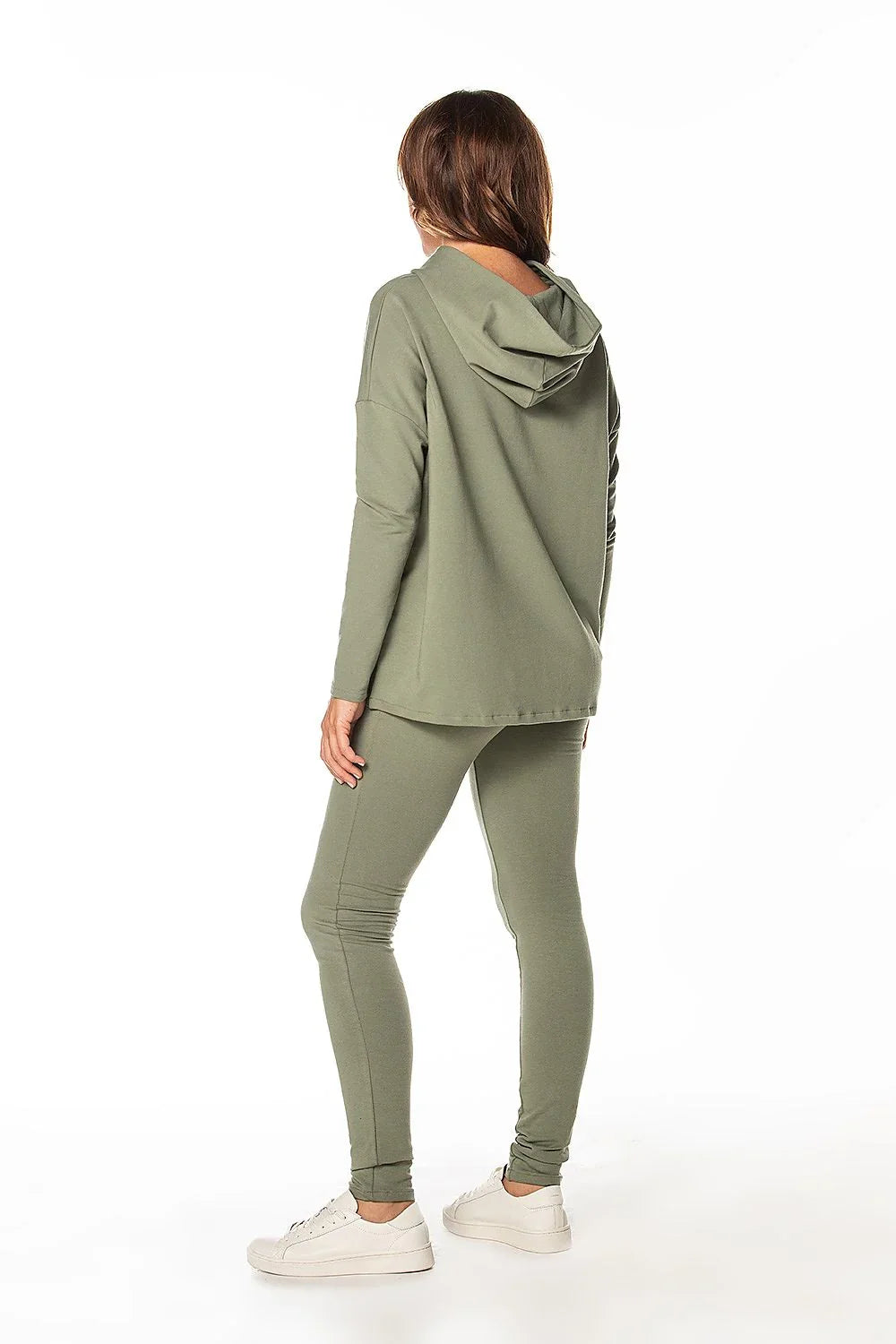 Women's Hoodie Relaxed Fit Pullover Kangaroo Pocket Green – Hoodie | GUOCALI – view 3