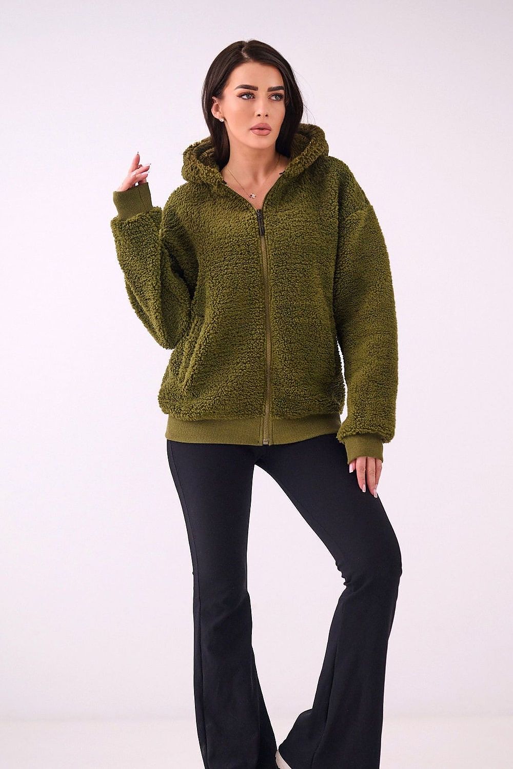 Women's Hoodie Sherpa Zip-Up Insulated Lined – Hoodie | GUOCALI – view 2