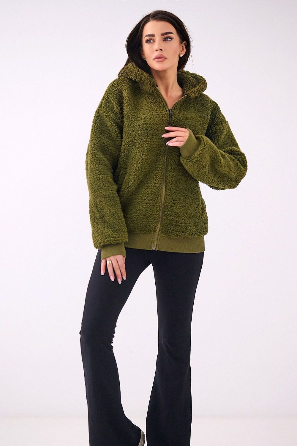 Women's Hoodie Sherpa Zip-Up Insulated Lined – Hoodie | GUOCALI – view 4