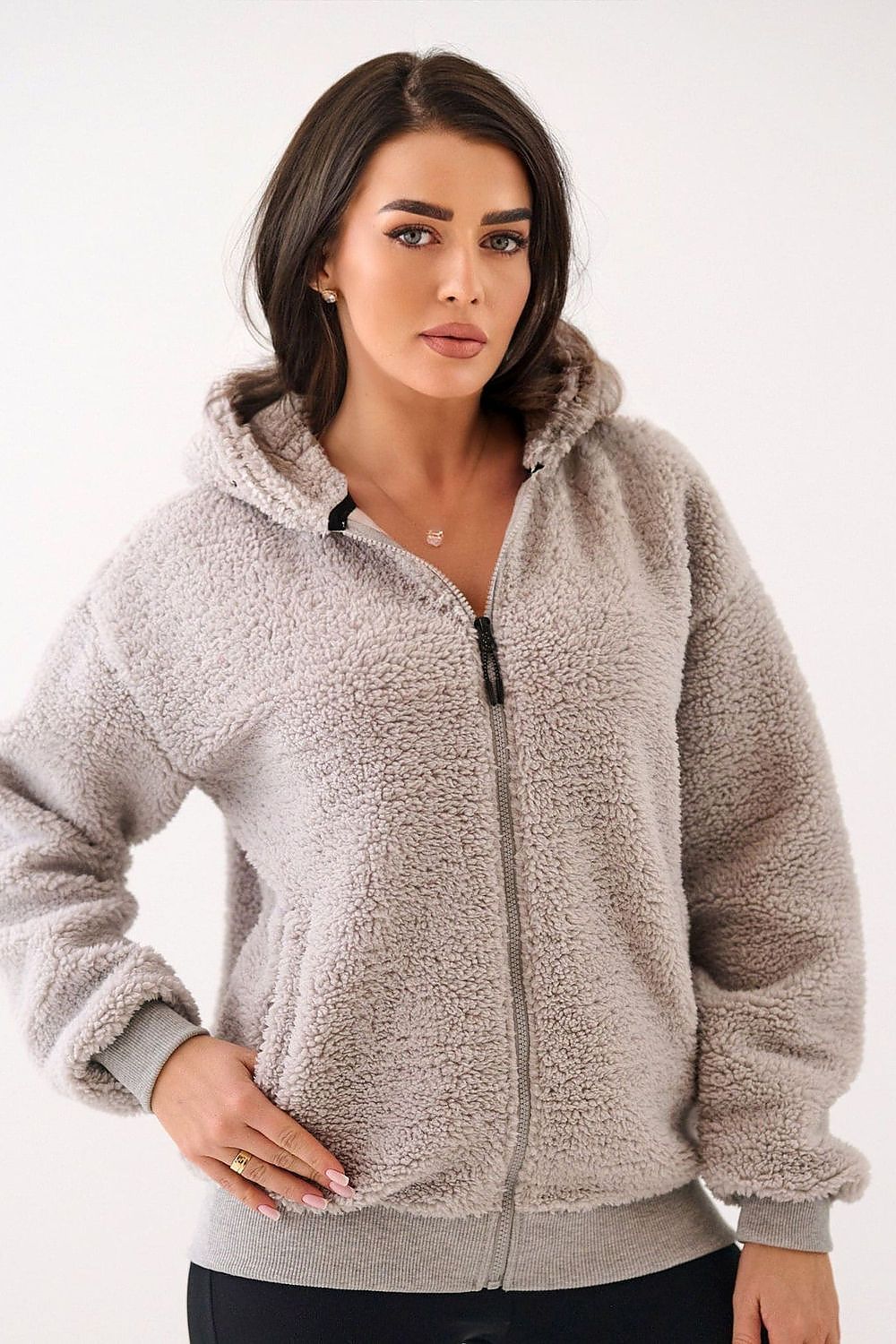 Women's Hoodie Sherpa Zip-Up Insulated Lined – Hoodie | GUOCALI – view 5