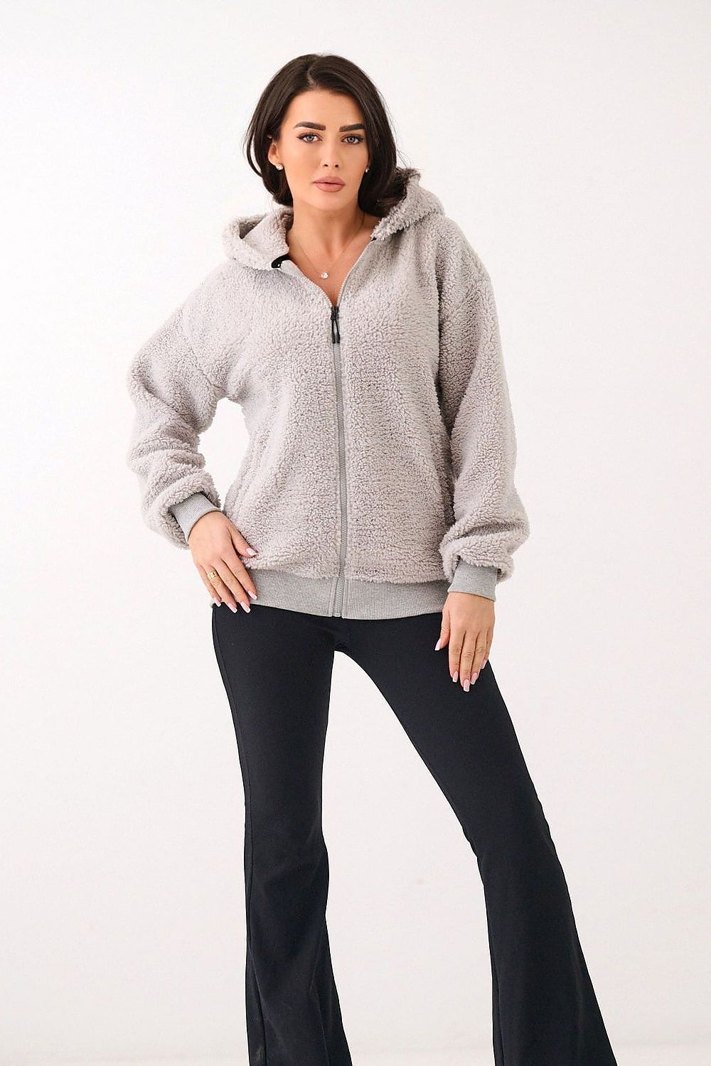 Women's Hoodie Sherpa Zip-Up Insulated Lined – Hoodie | GUOCALI – view 6