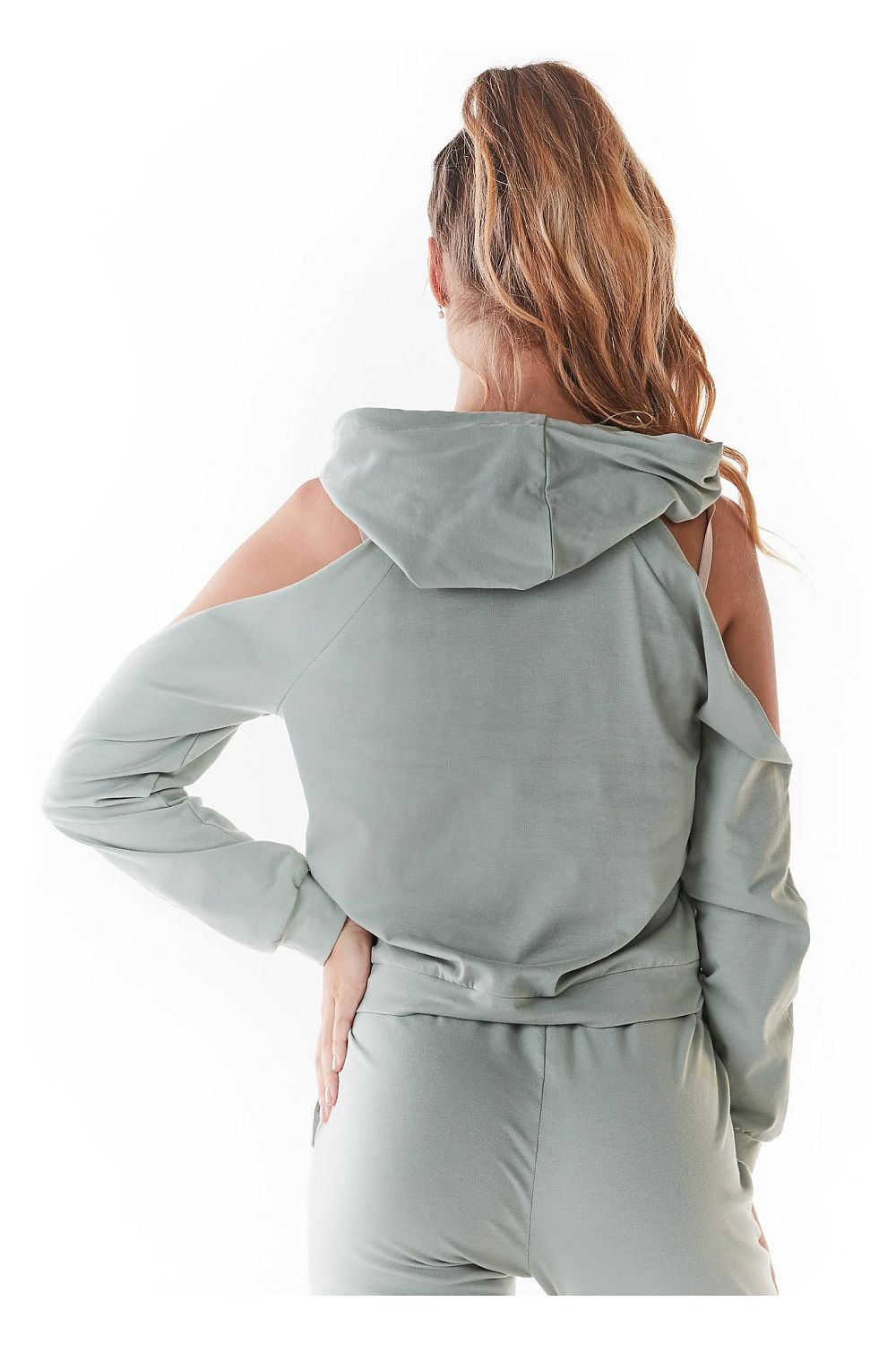Women's Hoodie Shoulder Cutout Kangaroo Pocket – Hoodie | GUOCALI – view 3