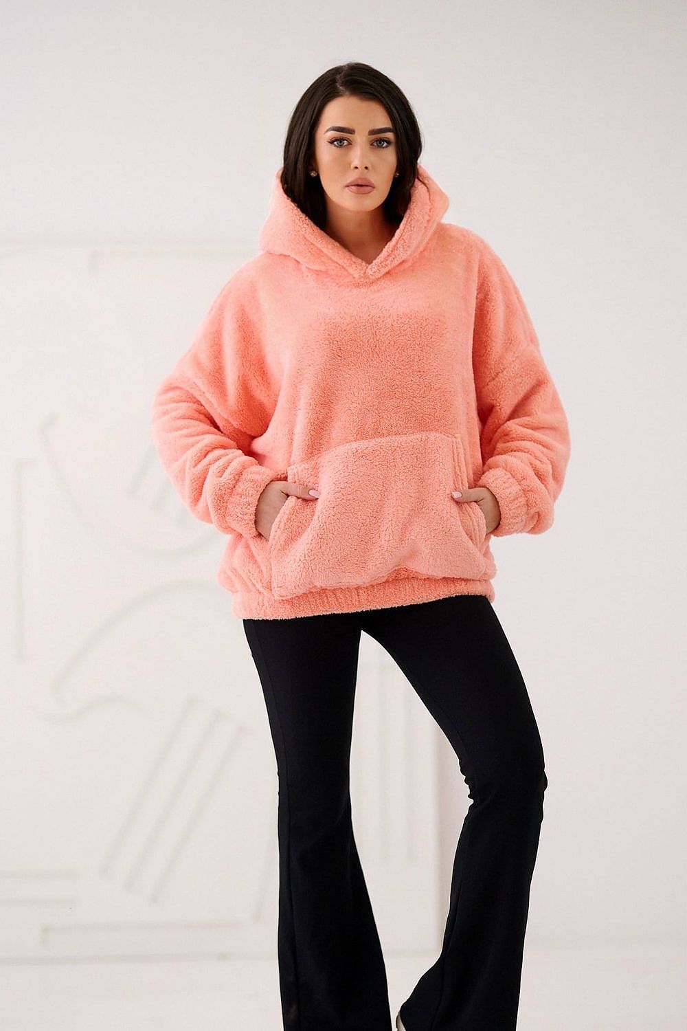 Women's Hoodie Teddy Bear Motif Kangaroo Pocket Lined – Hoodie | GUOCALI – view 2