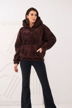 Women's Hoodie Teddy Bear Motif Kangaroo Pocket Lined – Hoodie | GUOCALI – view 20