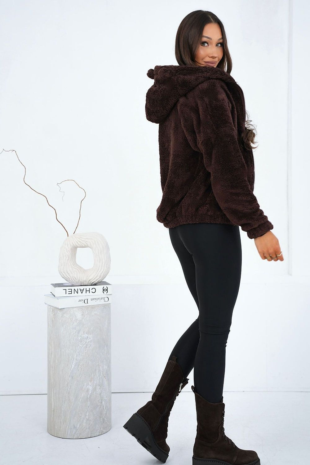 Women's Hoodie Teddy Zip-Up Bear Ears Hood – Hoodie | GUOCALI – view 6